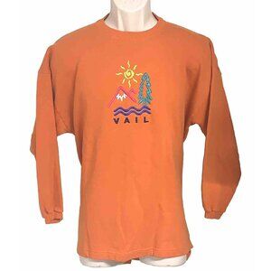 BUM Equipment Womens Large Vtg 1980s Orange Vail Colorado Sweater